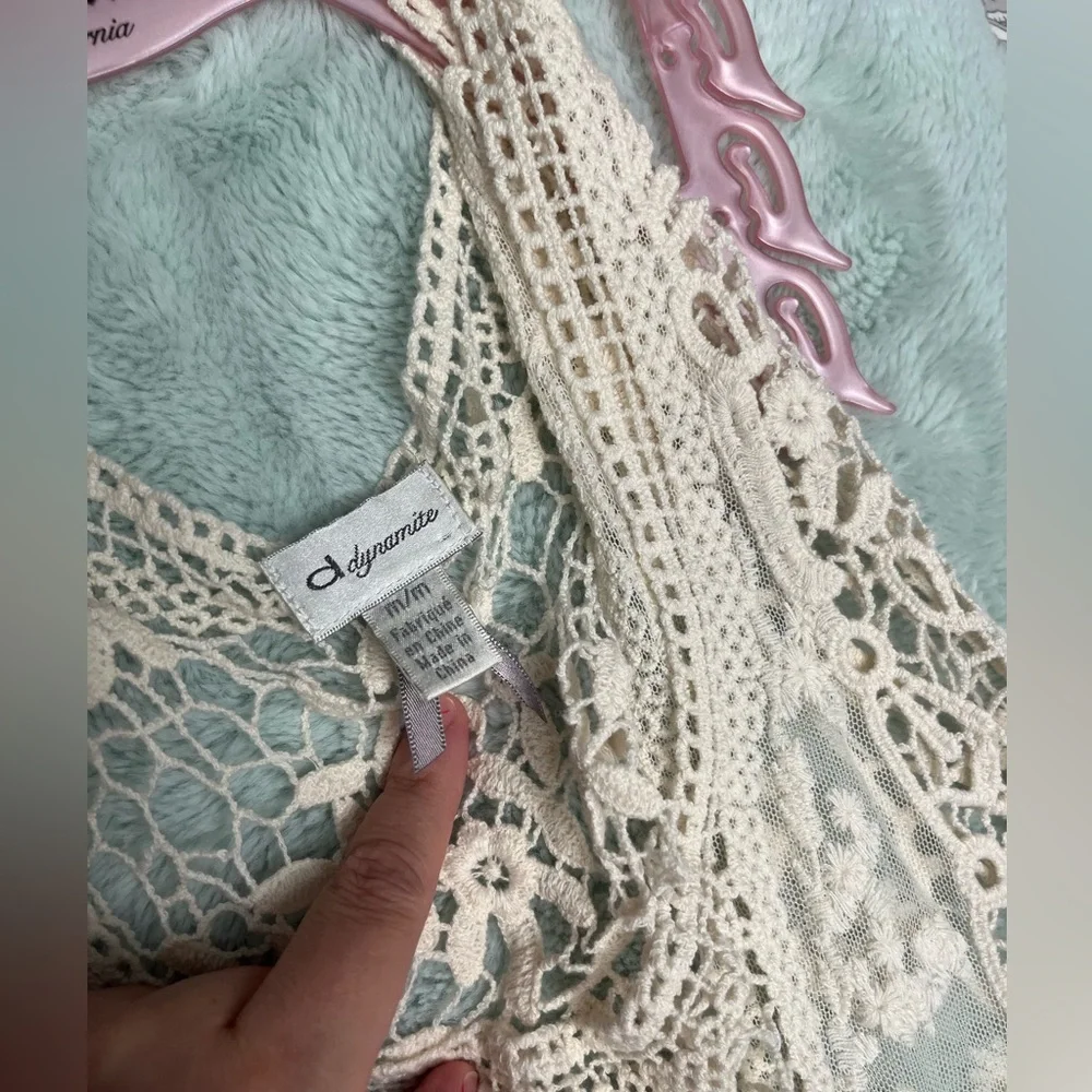Dynamite Cream Crochet Lace Top - Picture 4 of 7